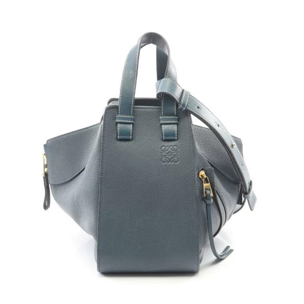 Loewe Hammock Top Handle Bag Leather Navy Blue
